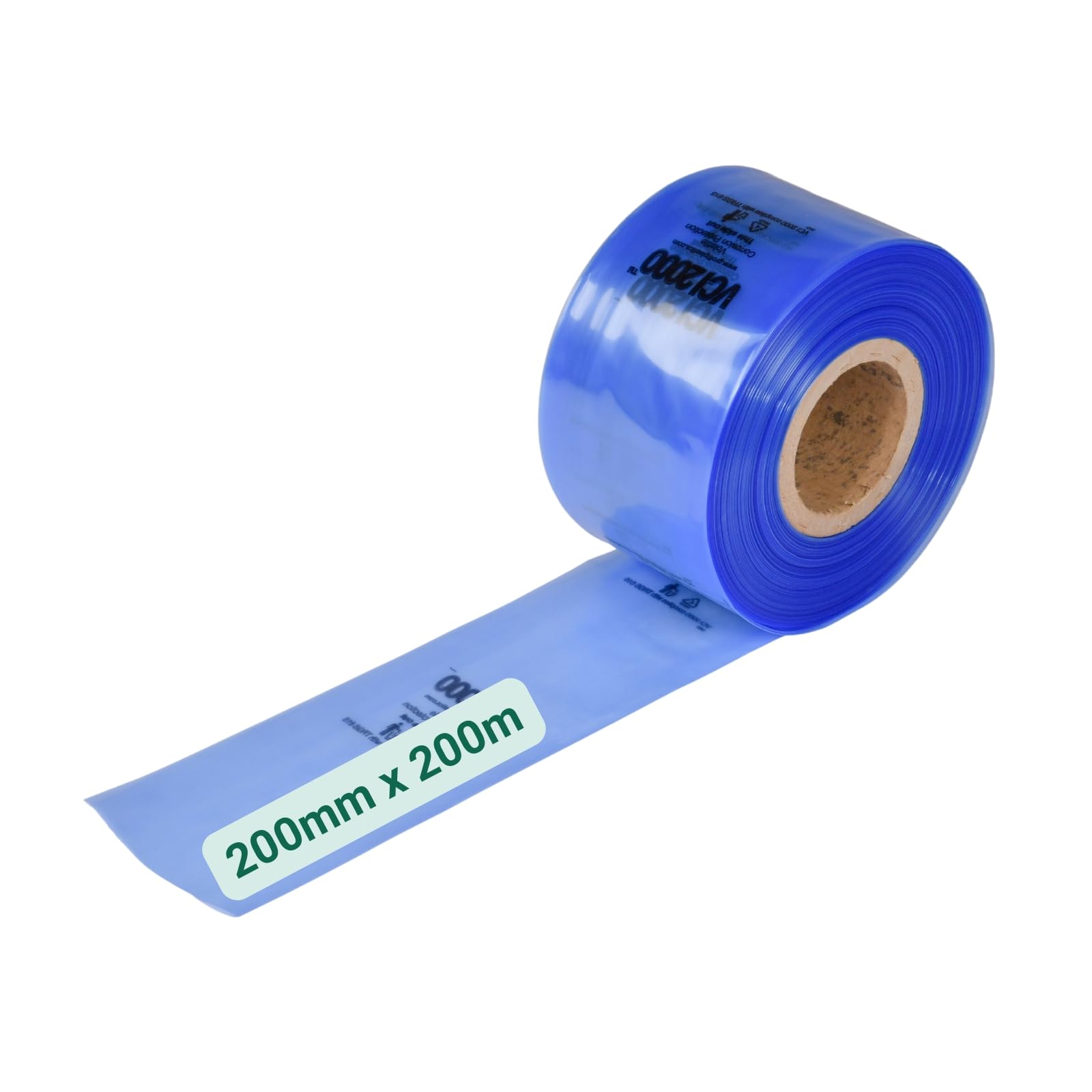 dm-folien VCI-Schlauchfolie blau-transparent I 200 mm x 200 m I 100 μ I Schützendes Verpackungsmaterial aus PE I Reißfeste Schlauch-Folie für Korrosionsschutz von metallischen Bauteilen