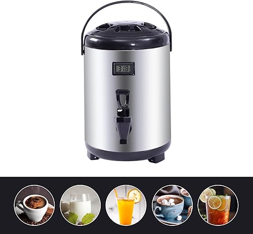 Miniatura 8 de Dispensador de bebidas aislado de acero inoxidable, dispensador térmico aislado de bebidas frías y calientes con grifo para té caliente, café, leche
