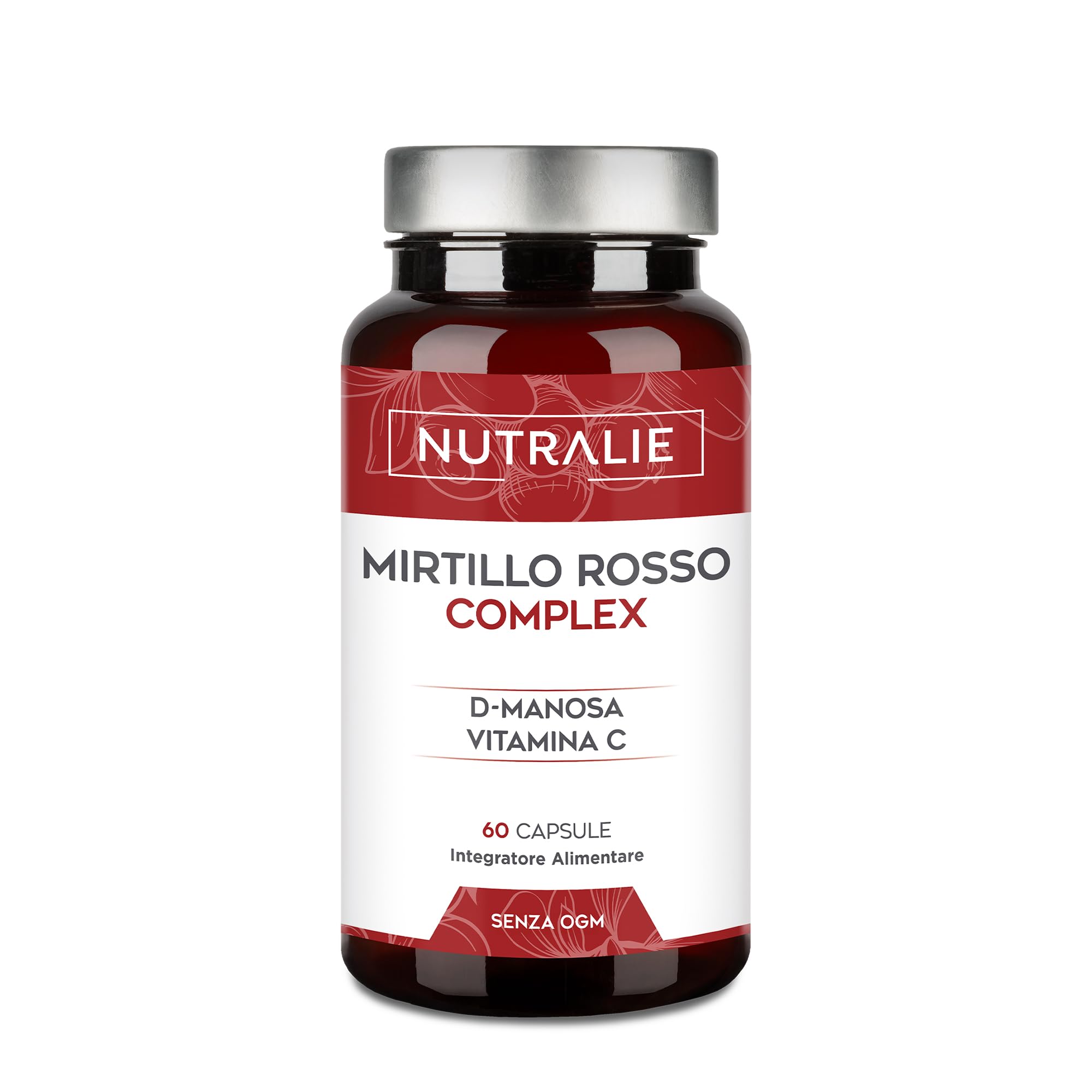 Mirtillo Rosso Americano - Vitamina C, D-Manossio e Ibisco Zenzero - Mirtillo Rosso - Cranberry Complex 60 Capsule Nutralie