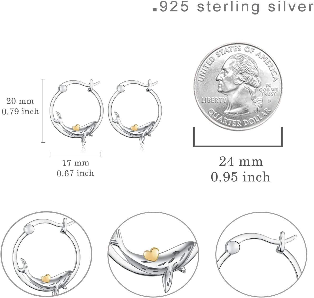 Sloth/Fox/Ocean Whale/Elephant/Chicken Hoop Earrings 925 Sterling Silver Cute Animal Hoop Earrings Animal Jewelry Gifts for Women Girls Daughter - Image 4