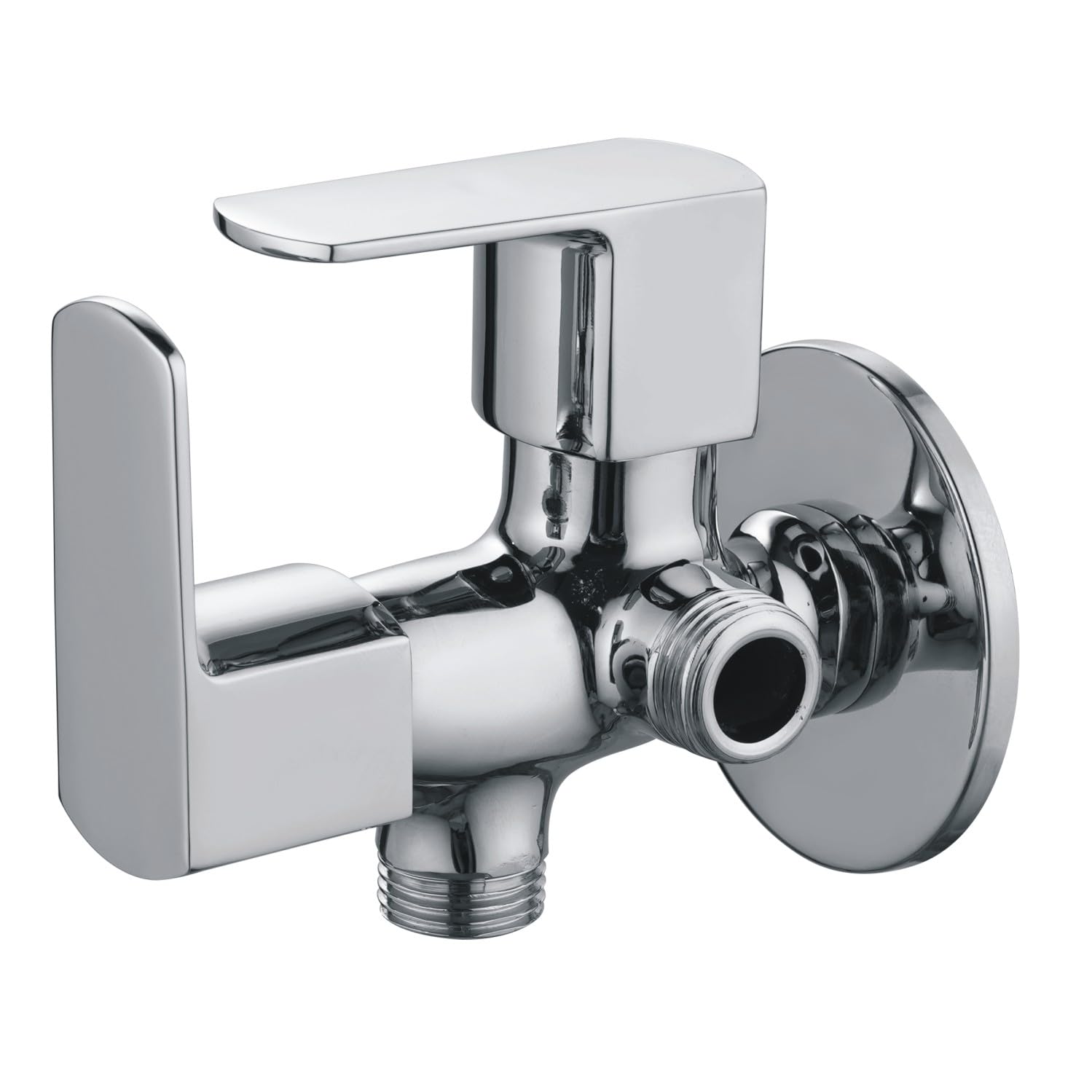 Premium Two Way Angle Valve, Chrome Plated Brass Construction, Modern Bathroom Plumbing Fixture with Dual Outlets, Wall Mounted Design (SPRING TWO WAY ANGLE COCK)-image-4