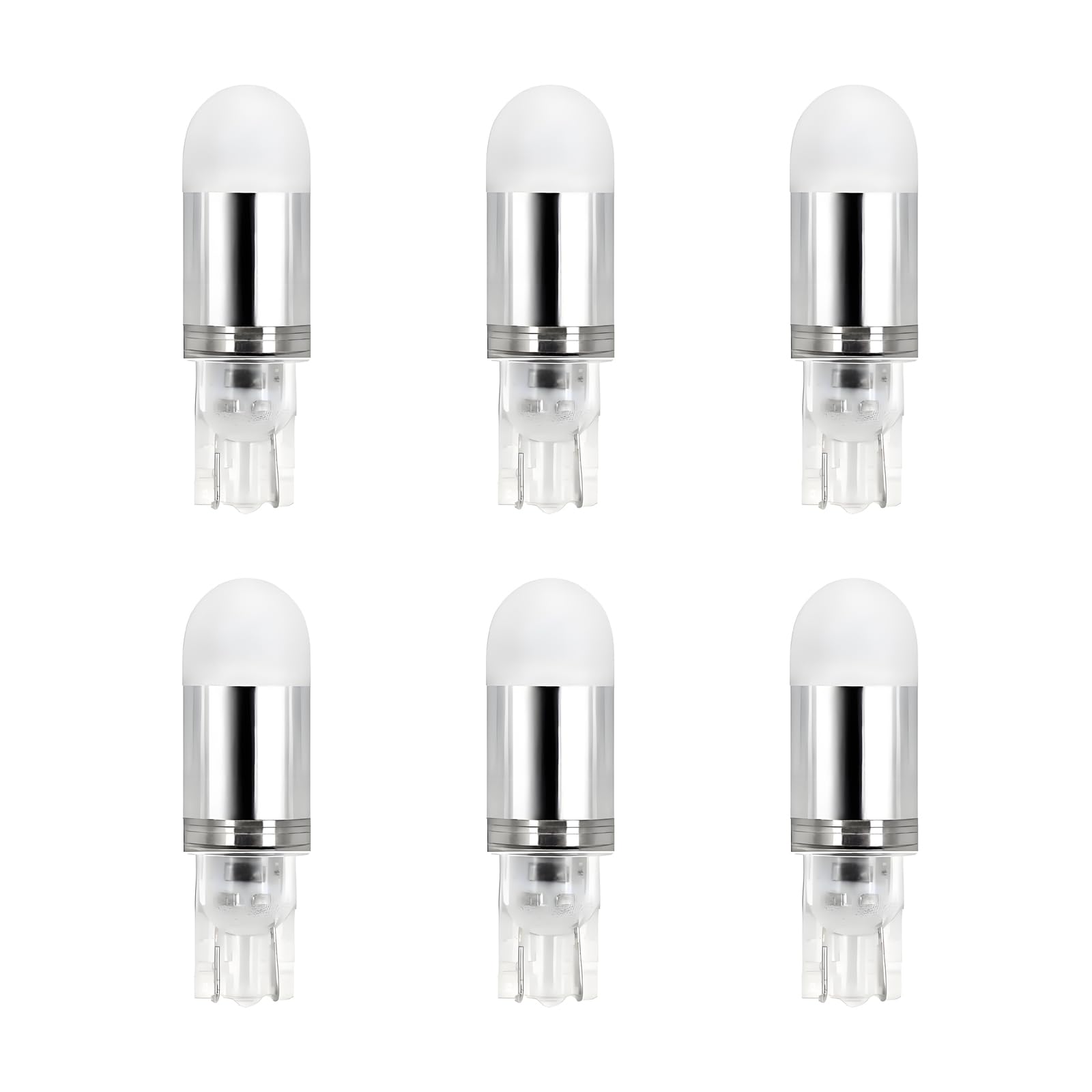 T5 T10 Wedge Base LED Light Bulbs 12VAC/DC 1Watt Cool White 6000K for Outdoor Landscape Lighting Deck Stair Step Path Lights and RV Travel Tailer Lights 6-Pack