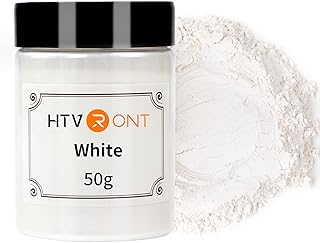 HTVRONT Mica Powder for Epoxy Resin - 1.76 oz/50g White Mica Powder, Natural Mica Pigment Powder, Non-Toxic Mica Powder for Soap Making, Resin, Candle Making, Bath Bomb, Slime Pigment