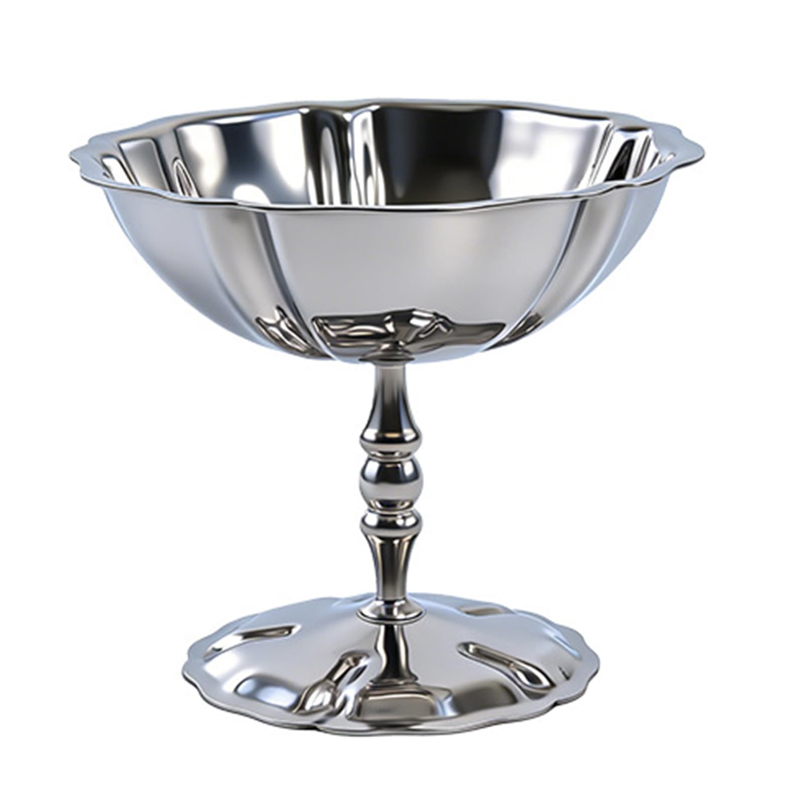 jiingekk Multipurpose 304 Stainless Steel Dessert Bowl with Footed Design Puddings Pastries, Great Restaurants Use High Foot Cup