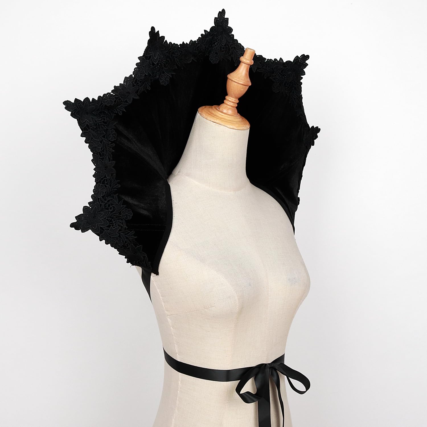 keland Collare Vittoriano Velluto Girocollo Gotico Donne Halloween Vampiro Cosplay (X-Nero)