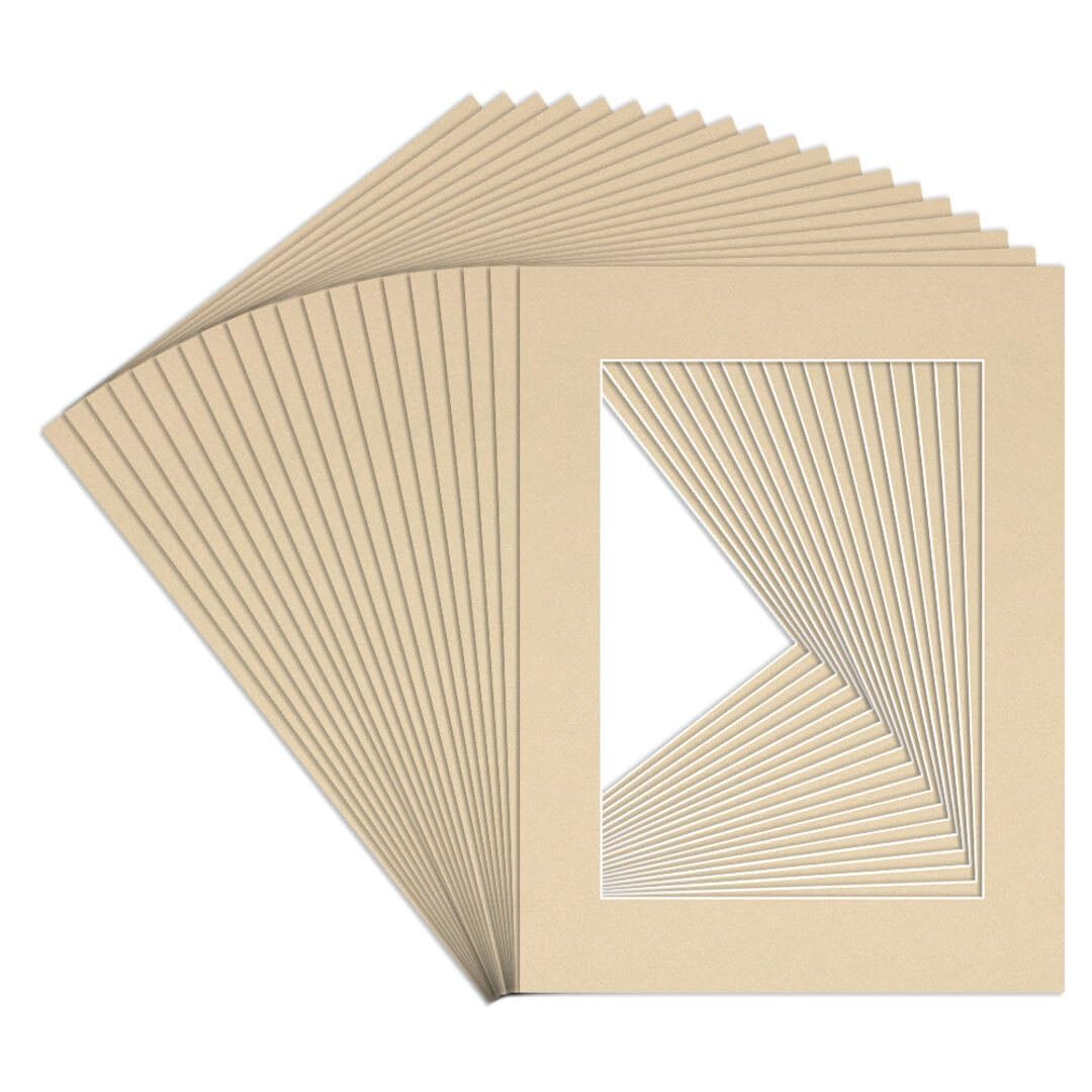 Procut Global 16x12" Ivory Picture Mounts to Fit A4 Aperture - Precision Cut Cardboard Photo Mount - Ideal for Frames, Prints, Artwork & Certificates - Sizes & Colours Available - 20 Pack