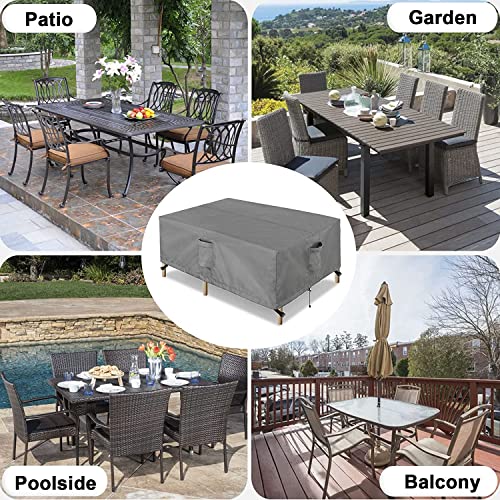 Outdoorlines Outdoor Waterproof Patio Table Furniture Set Covers - Square Couch Sectional Cover Outside Weatherproof Patio Furniture Covering For Deck, Lawn And Backyard 126" L X 126" W X 32" H, Gray #TOP7