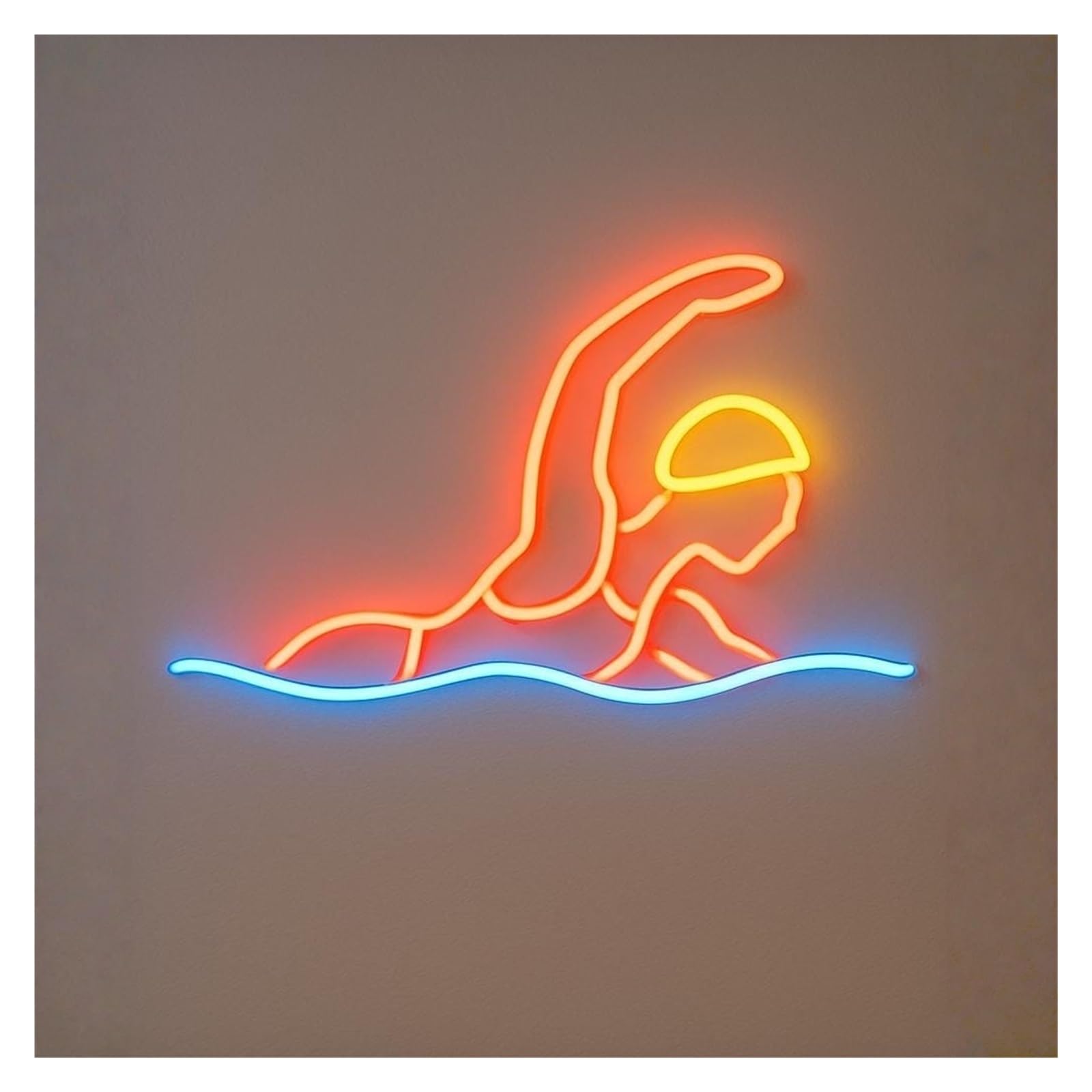 RONGCH Hanging Art Signs Swimming Neon Sign Light Adjustable Brightness for Swim Schools Club Gym SPA Complexes Athlete Swimmer Decor 40cm