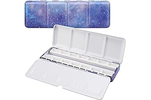 LOONENG Empty Purple Watercolor Palette with 14 Full Pans