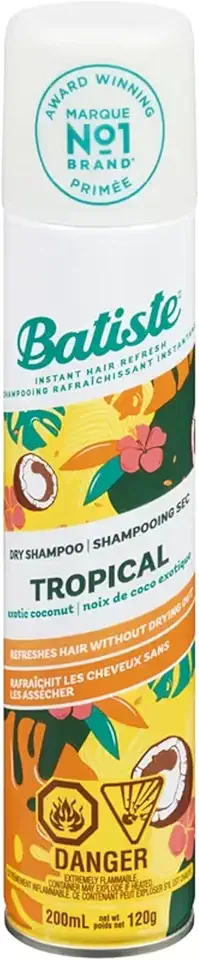 Transporte seus sentidos para um paraíso incomparável com Batiste Tropical. Este shampoo seco absorve a oleosidade e perfuma o cabelo com um delicioso aroma de coco. Absorve a oleosidade, renova o volume e facilita o penteado, mantendo seu cabelo fresco e estilizado durante todo o dia. Perfeito para manter seu look entre as lavagens, especialmente nos dias mais agitados.