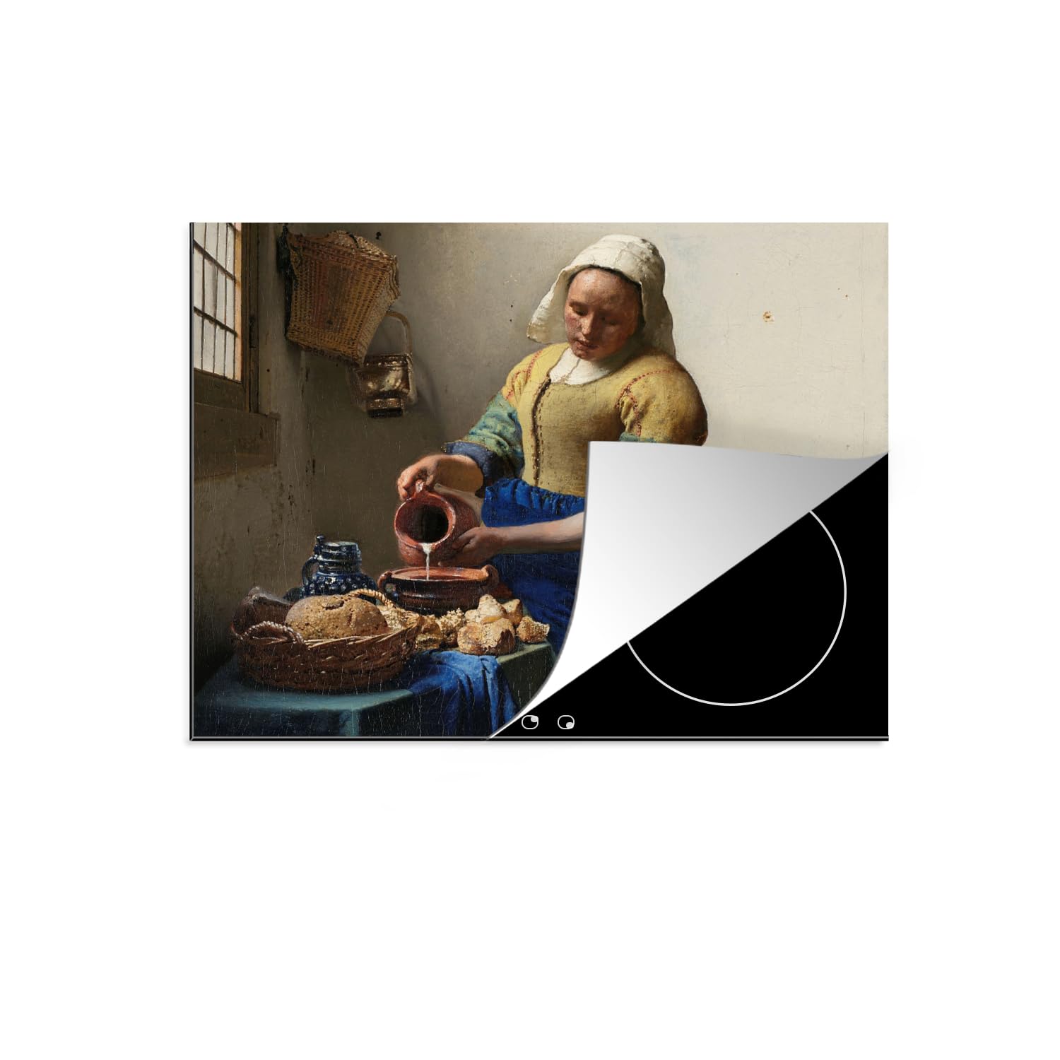 MuchoWow - Tapis plaque induction Laitière - Bleu de Delft - Vermeer