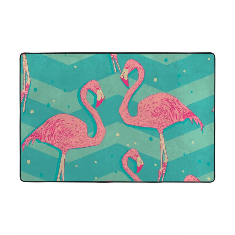 Tapis de salon flamants roses grand tapis rectangulaire bleu pour chambre et séjour