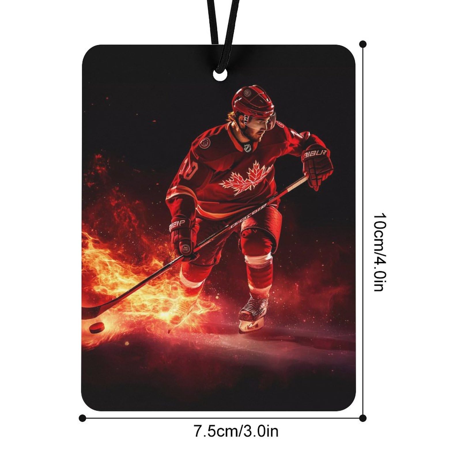 Fire Ice Hockey Player Car Air Freshener Hanging Aromatherapy Tablets for Car Accessories Square