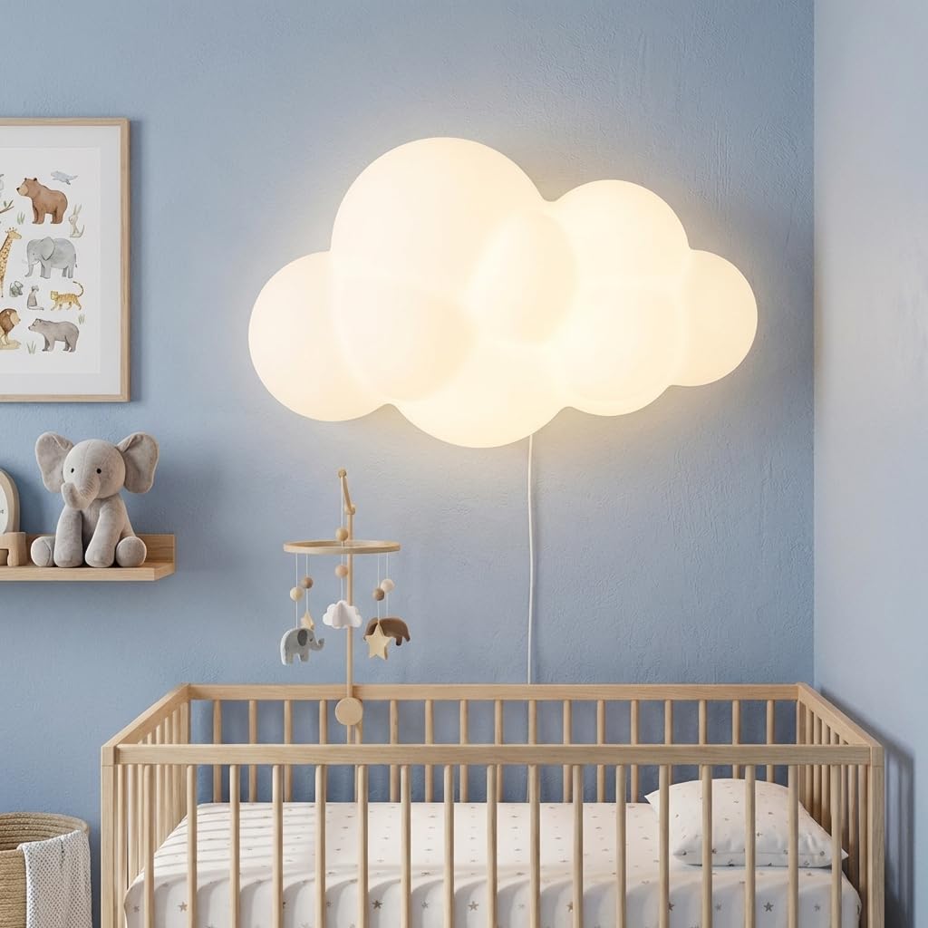 Alpinaluz Aplique Murale LED Enfant Nuage 3D 7W en Policarbonate Blanc avec Lumière Tricolore CCT 3000K/4000K/6000K, Design Moderne et Sécurisé pour Chambres d'Enfants et Espaces Ludiques