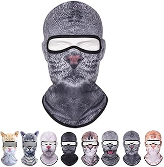3D Cat Ski Balaclava Sheisty Face Mask with Ears,Cute Full Face Hood Mask Animal Ski Mask for Riding Sports Outdoor