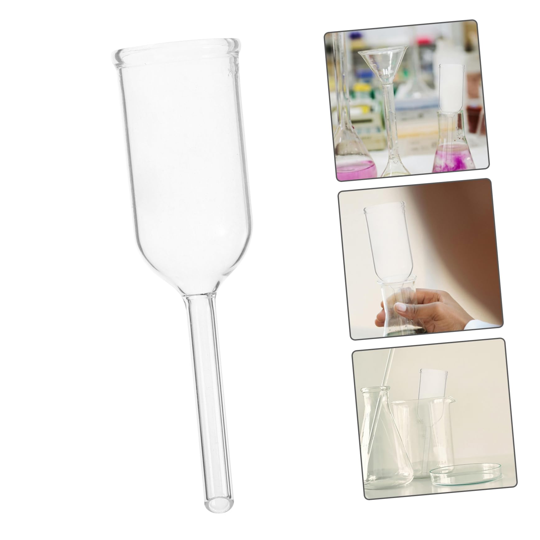 NAMOARLY Scientific Funnel Tool Round Bottom Glass Filtration Funnel Multipurpose Lab Tool for Students