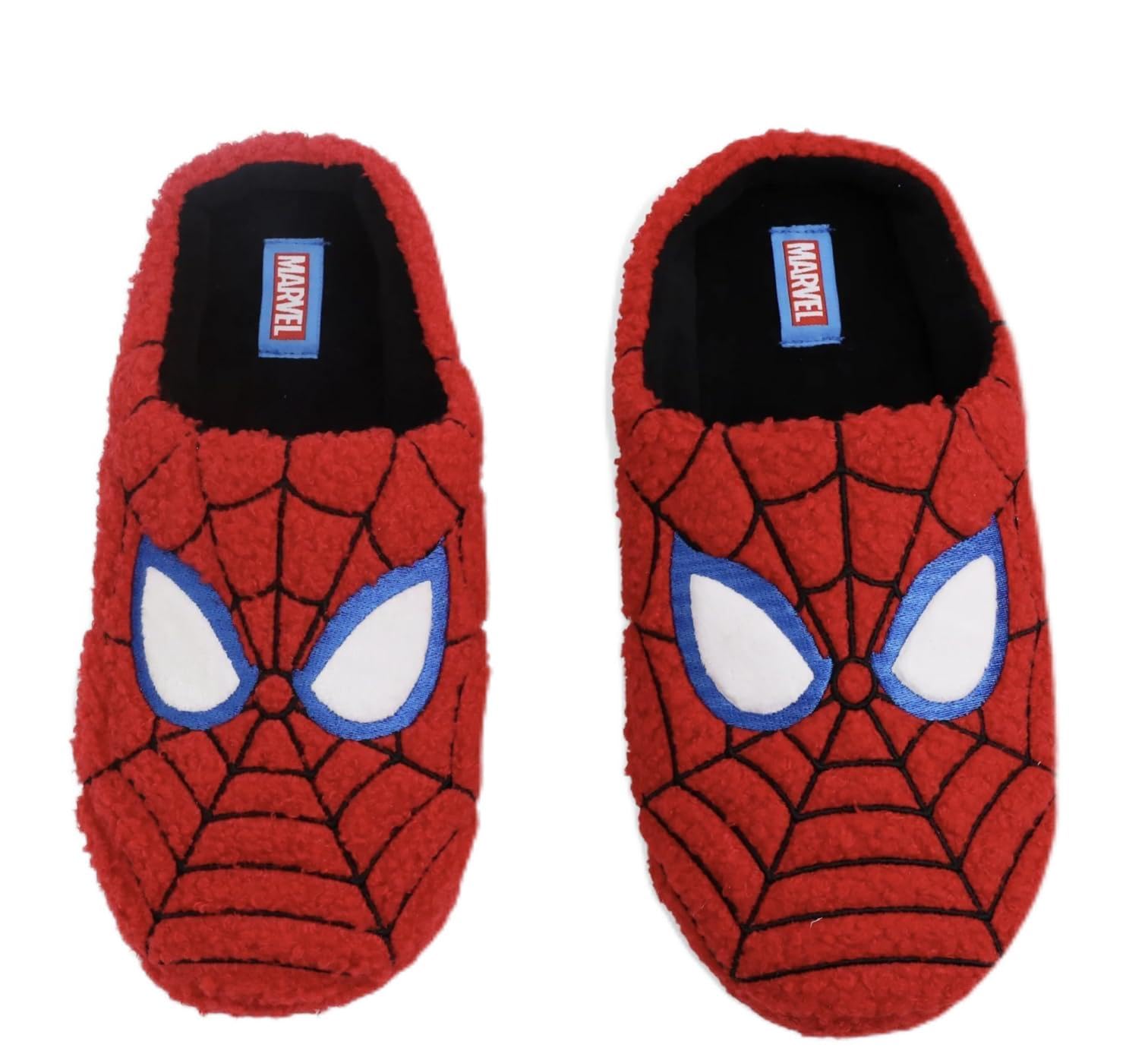 Ground Up Marvel Spiderman Slippers for Men, Fluffy Mens House Shoes