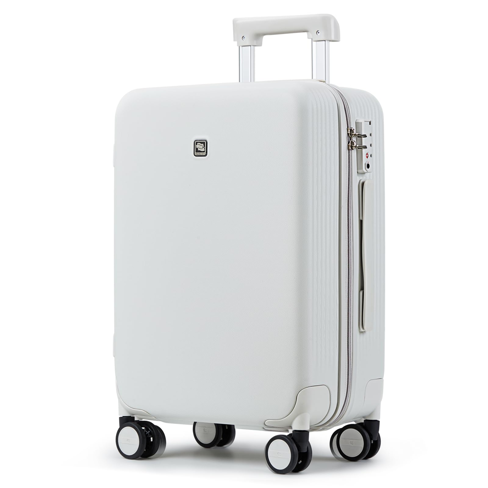 Photo 1 of Hanke Luggage Suitcase, 26 Inch Checked Luggage Hard Shell Suitcases Smoke white