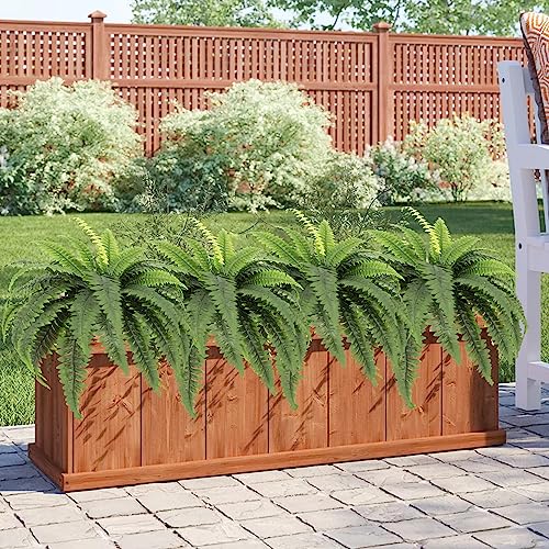Muachcha 2 Pcs Artificial Boston Fern Greenery Bush 22" Long For Outdoor, Large Fake Silk Fern Faux Plant Flower Shrub With 30" Spread For Hanging Plant Garden Sidewalk Front Porch Home Decor #TOP5