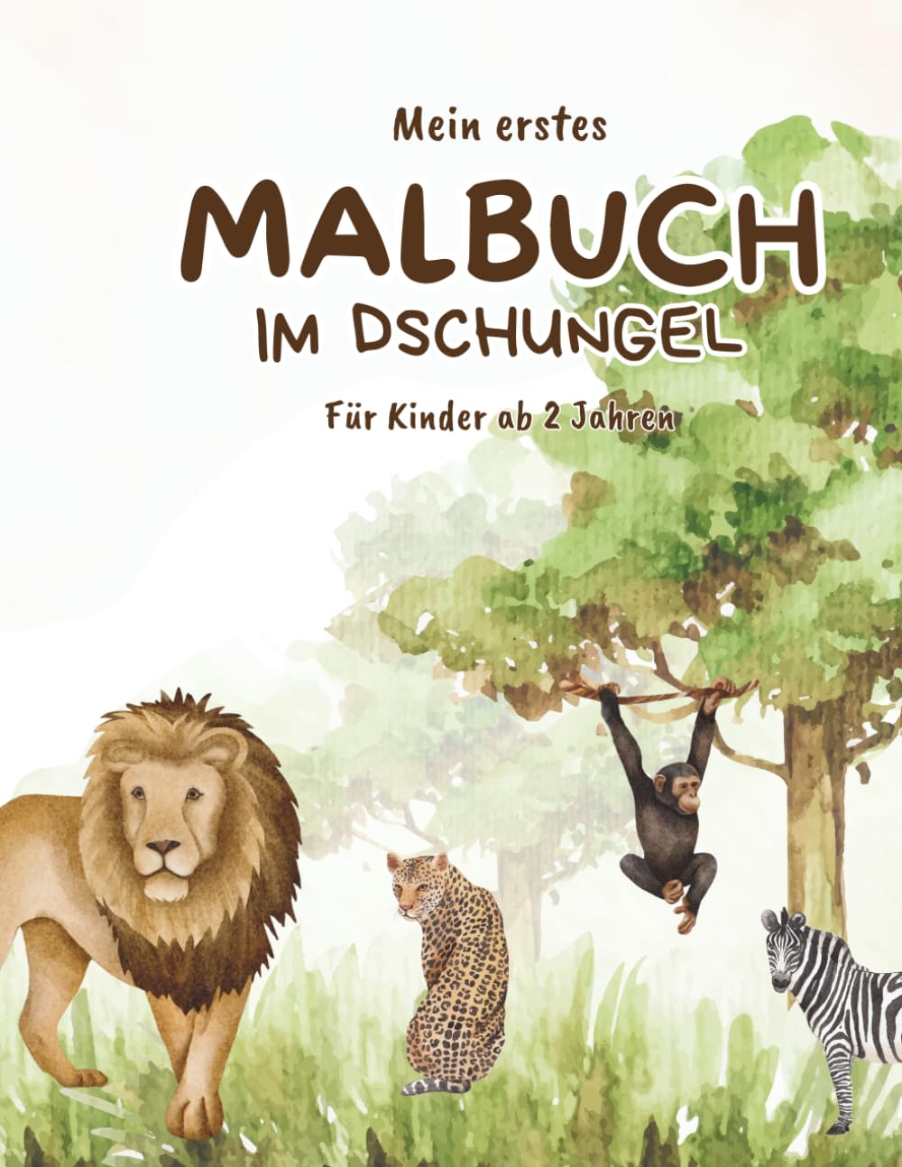 Erstes Malbuch für Kinder ab 2 Jahren. Über 50 liebevolle Motive aus dem Dschungel zum Kritzeln und Spaß haben.