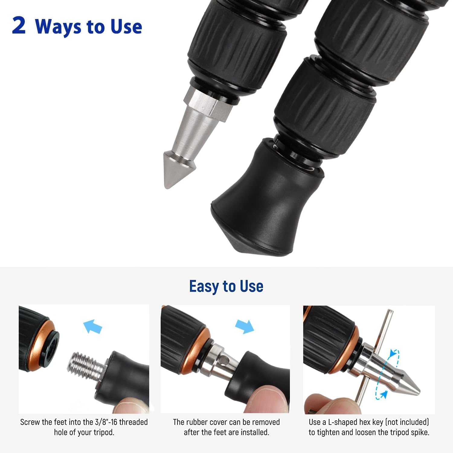 Amazon.com : 3 PCS Tripod Feet Universal Anti-Slip Rubber Foot