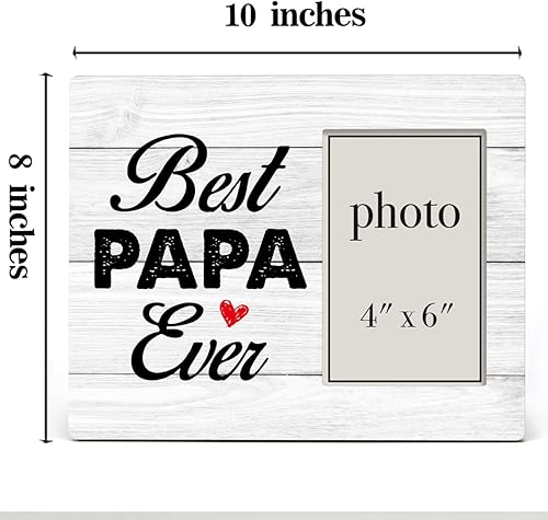 Miniatura 3 de Marco de fotos de regalo para papá, regalo para abuelos de nietos, regalos para abuelo, papá, abuelo, marco rústico de madera de 8 x 10 pulgadas,