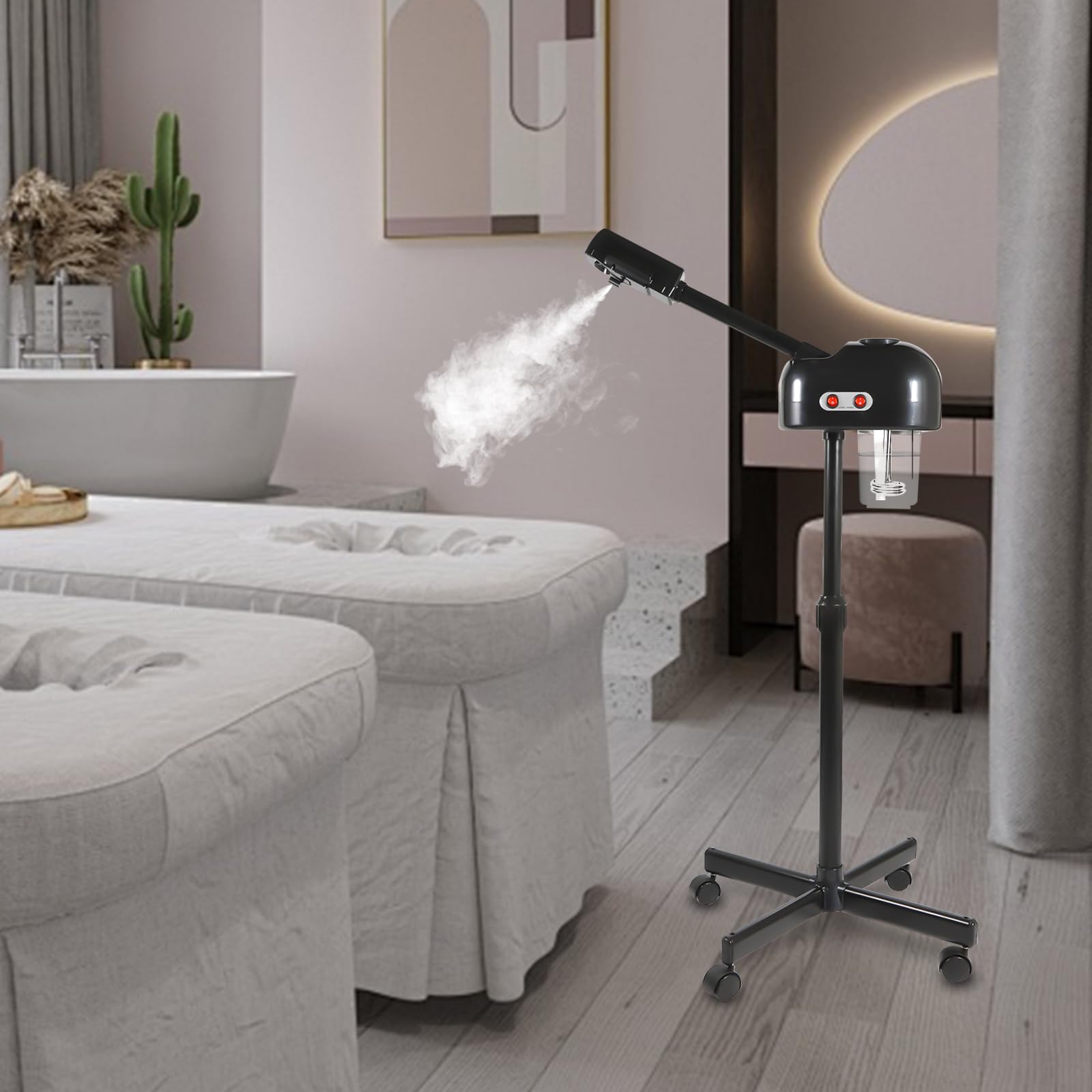 Parowar do twarzy, 650 W, 220 V, sauna do twarzy, SPA, urządzenie do pielęgnacji twarzy, urządzenie parowe do twarzy, do szpitali, salonów kosmetycznych, użytku domowego, kolor czarny