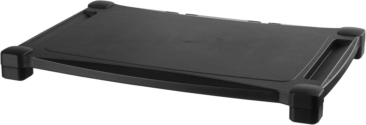 Kantek Soporte para monitor/portátil extra ancho de un solo nivel ajustable en altura, 20 pulgadas de ancho x 13,25 pulgadas de profundidad x 3 a 6,5 ​​pulgadas de alto, negro (MS500)