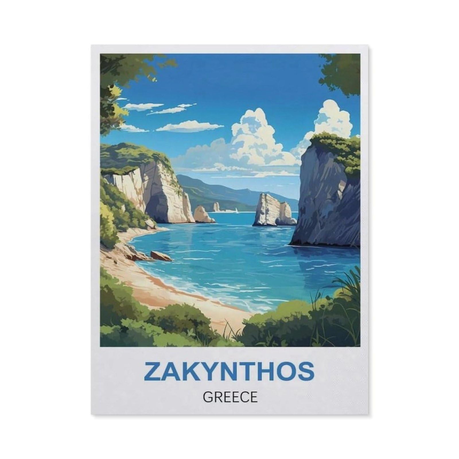 Vintage Metal Tin Sign，Zakynthos Greece(30x40cm）