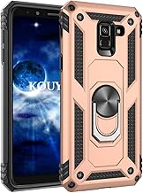 KOUYI Samsung Galaxy A8 2018 Case, Armor Case with 360 Ring Magnet Stand Hard PC and Silicone TPU Bumper Anti-Shock Cases Cases for Samsung Galaxy A8 2018 (Gold)