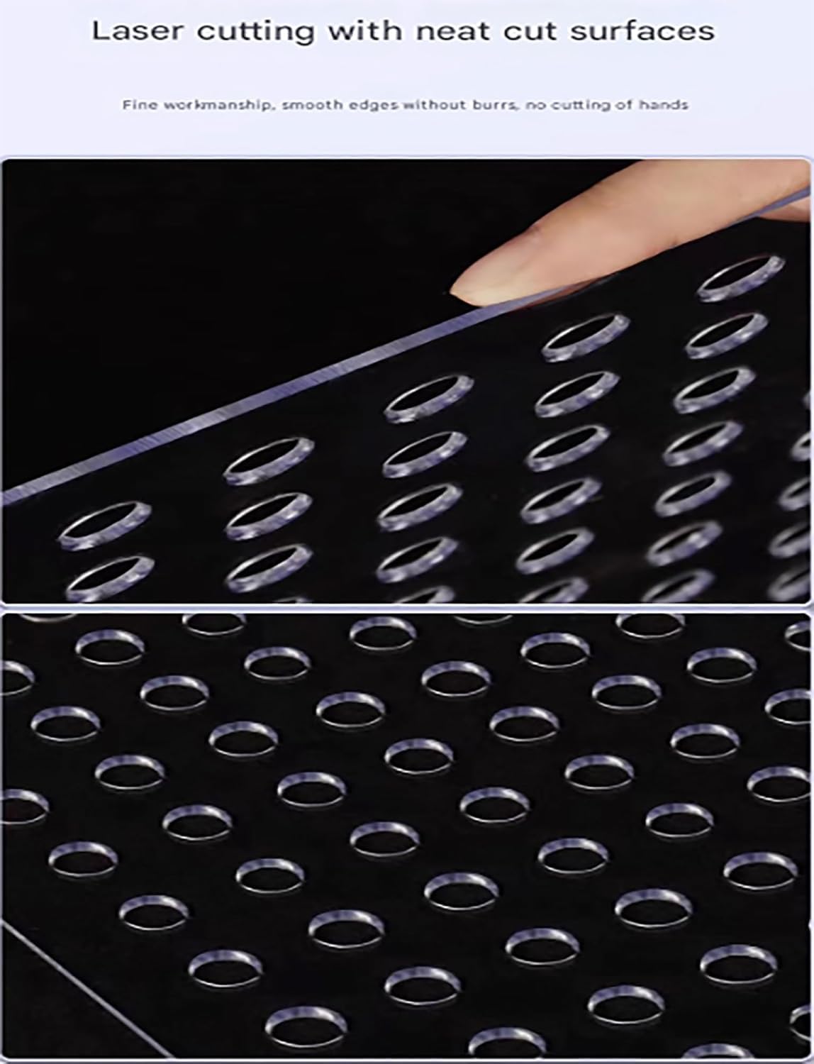 Láminas acrílicas perforadas transparentes: paneles decorativos y protectores versátiles for balcones, jardines y ventanas(80x100cm)