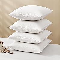 MIULEE 18x18 Down Feather Pillow Inserts (4 Pack, White) - Premium 785g Fluffy Stuffer Pillows for Sofa, Bed, Couch