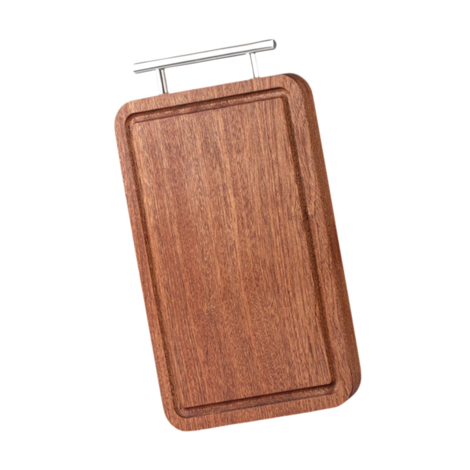 Bandeja para servir carne y tabla de cortar reversible de madera para cocina moderna