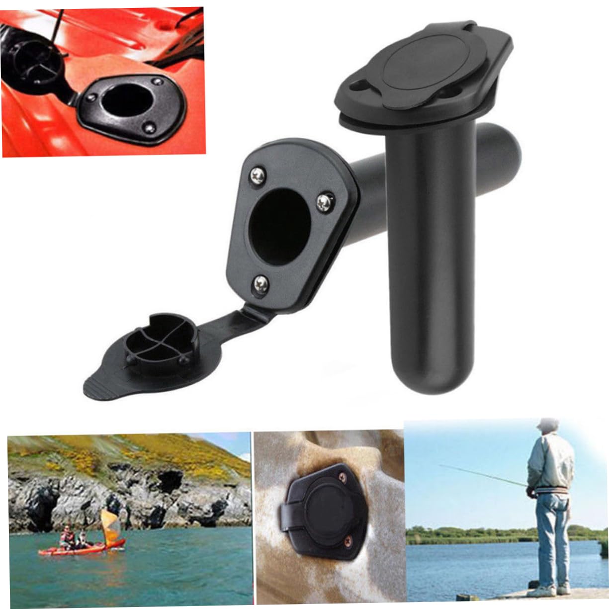 INOOMP 8 PCS Kayak Rod Holder Kayak Attrezzi Pesca Montaggio A Filo Rod Holder Staffa di Pesca per Kayak Supporti per Canne Pesca per La Barca Kayak Pesca Kayak Fishing Rod