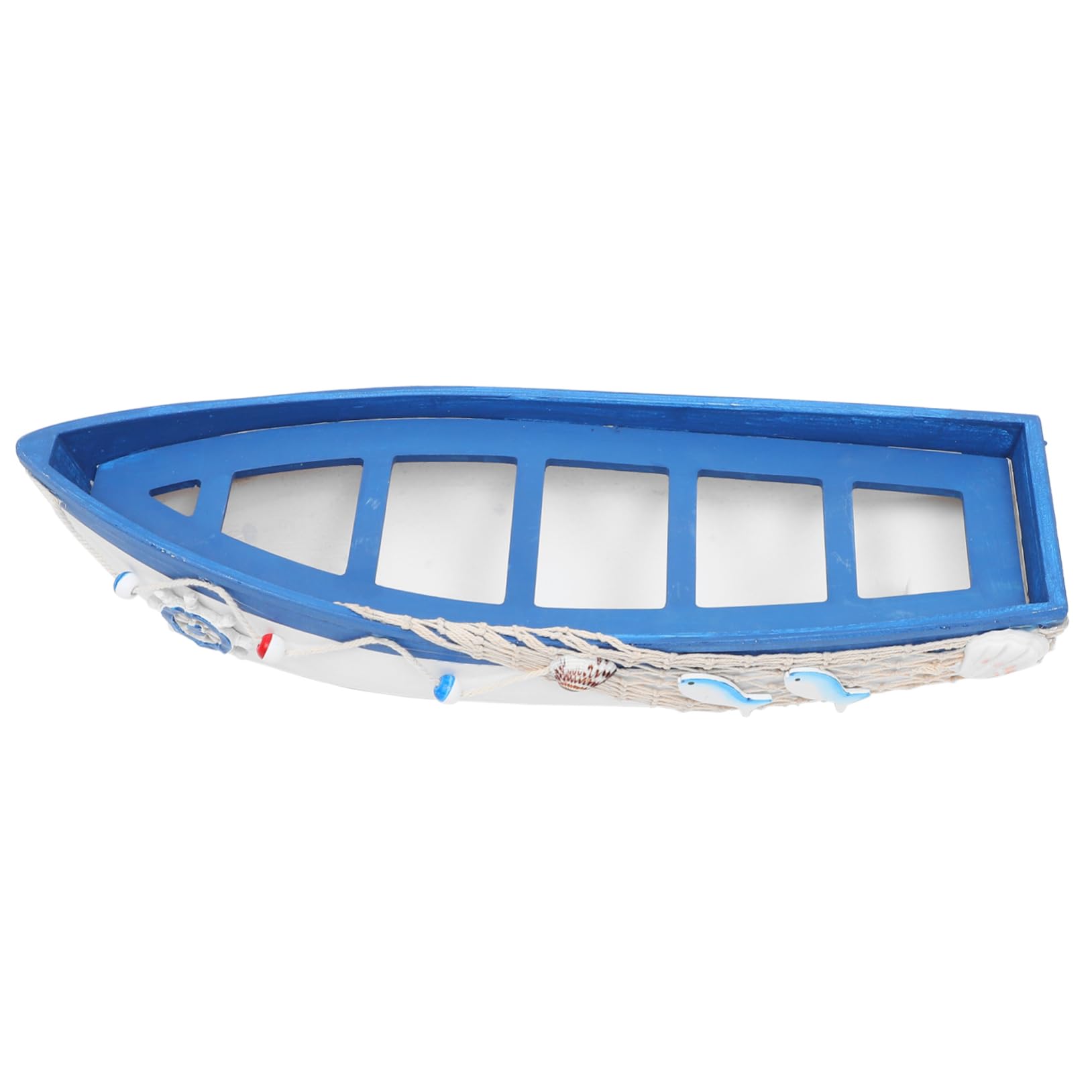 Cabilock Nautical Wooden Model Mediterranean Style Decorative Boat Statue for Home Decor Versatile Shelf Accent Craftsmanship for Beach Houses and Living Spaces