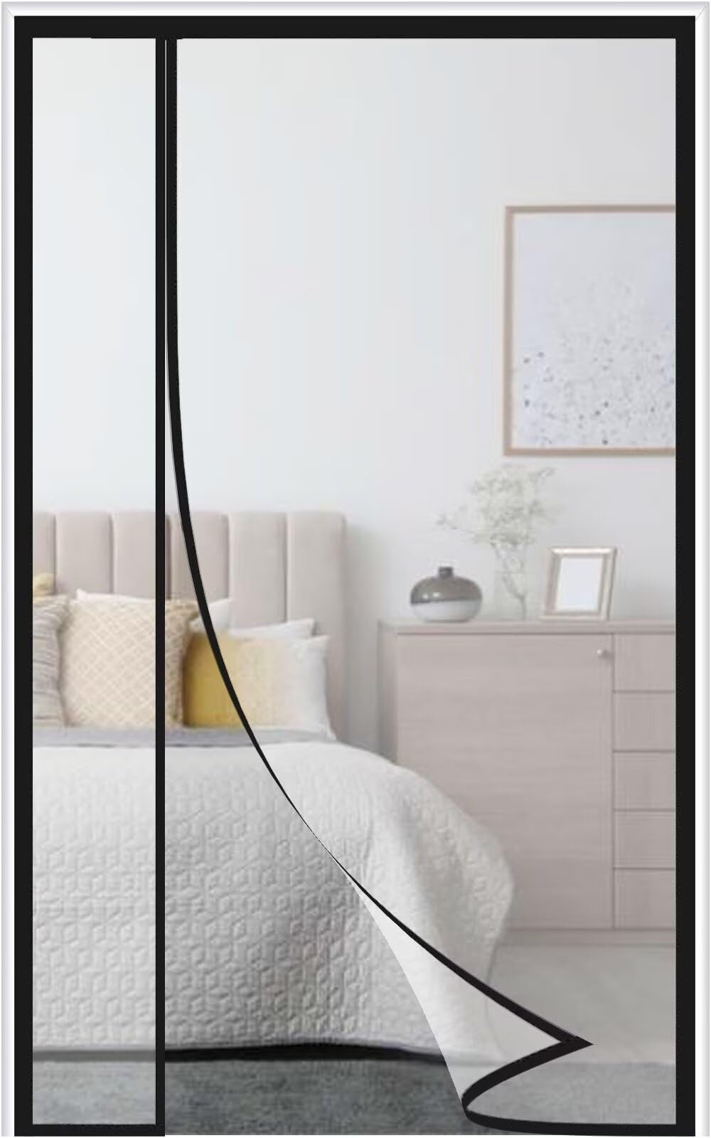 Magnet Wärmeschutzvorhang Tür Transparent 90x235cm,Reversible Linke Oder Rechte Seitenöffnung,Thermo Türvorhang,Isolier Schutz Vorhang,Selbstschließend,Haustierfreundlich,Wasserdicht,Schwarz