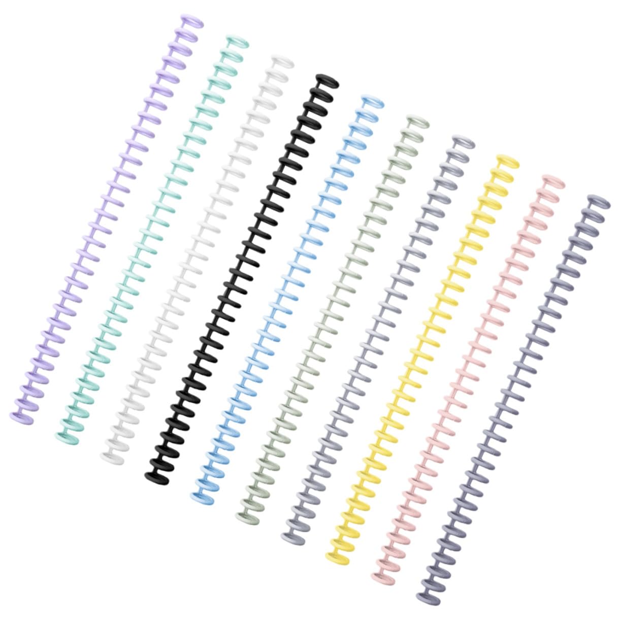 10pcs 12mm Removable Binder Rings for Loose Leaf Notepad, Cuttable Spiral Binding Coils in Mixed Colors, Notebook Book Binder Supplies for DIY Document Organization