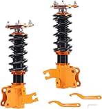 maXpeedingrods 2Pcs Front Coilovers for Nissan S13 240SX 1989-1994, 24 Levels Damping Adjustable Coilovers Suspension Kit, Height Adjustable Lowering Kit, Gold