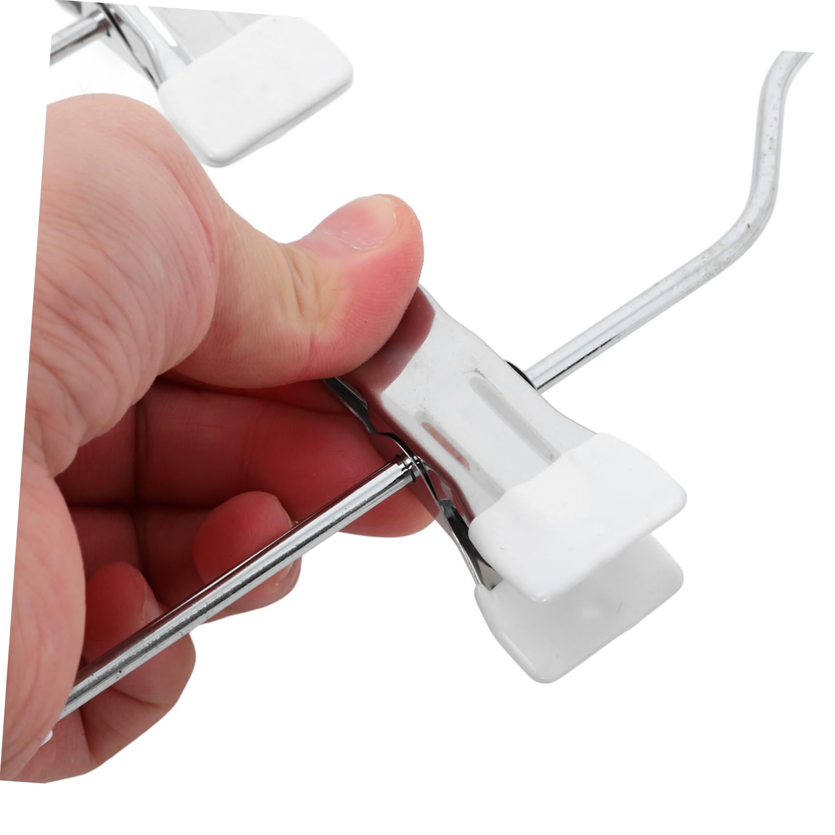 Pack Hosenbügel mit Clips, 4-stufig, Weiß aus Manganstahl