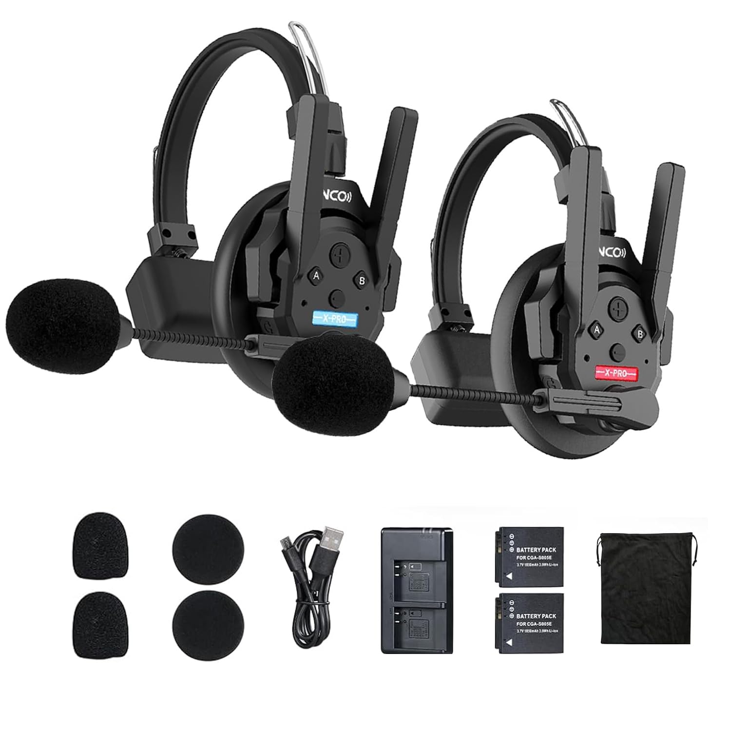 SYNCO XTALK XPRO2 2-Person Full Duplex Wireless Intercom Headset System