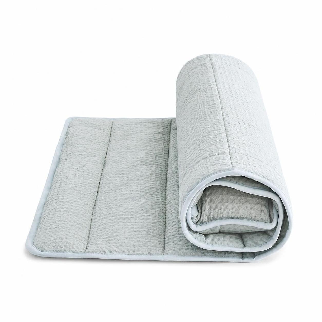 Almohada Viaje Algodón Plegable Ajustable para un scanso Óptimo, Azul