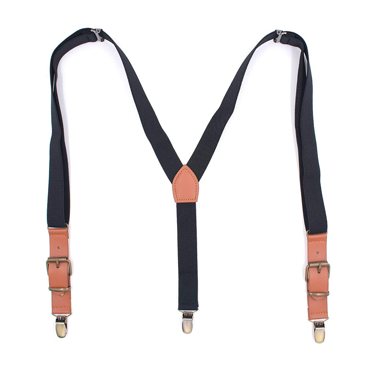 bretelles pour pantalons pour hommes, Bretelles réglables en Y for femmes ou hommes, avec clips métalliques et cuir