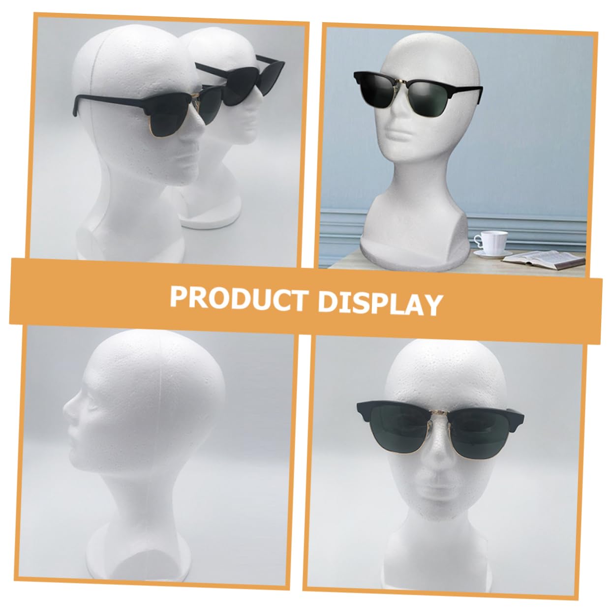 Baluue Soporte de Cabeza de Maniquí Femenino de Espuma Ligera para Exhibición de Pelucas y Sombreros en Salones y Tiendas