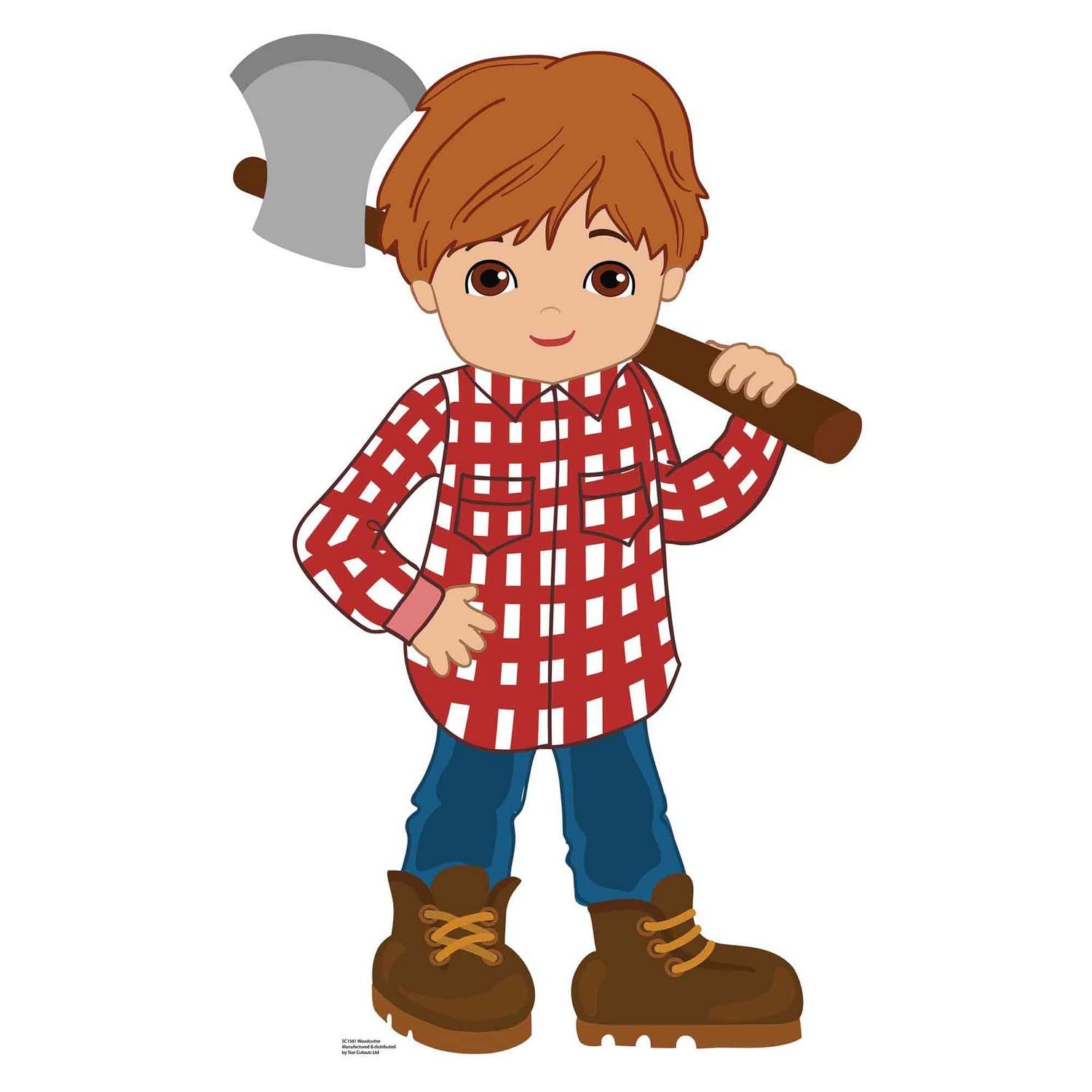 Figurine en carton Bûcheron de 94 cm pour décorer facilement sans percer