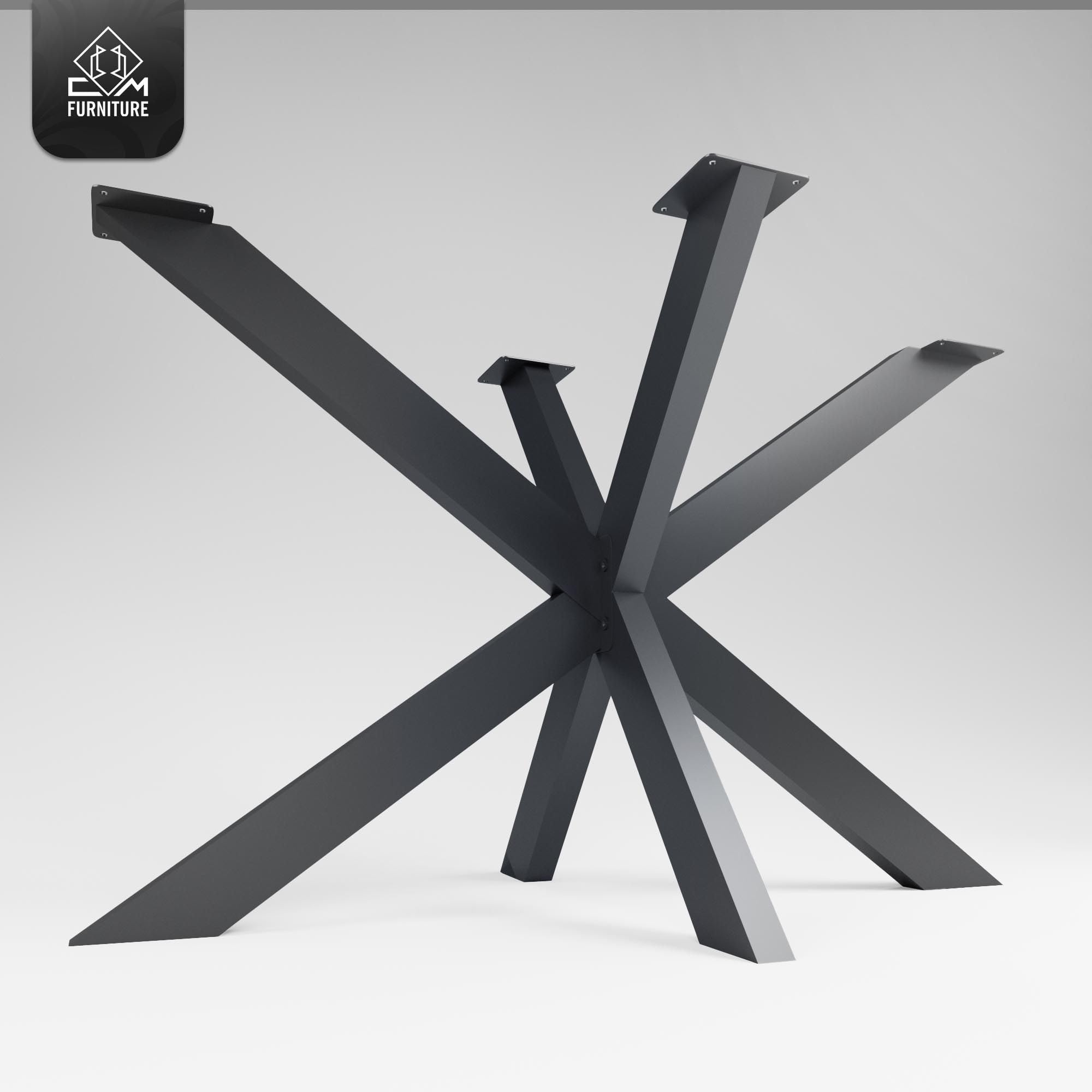 Gambe Per Tavolo Antracite Telaio del tavolo Spider altezza 72 cm - Forma A Stella - 70x72x120 cm - Gambe per Mobili DIY, Piedi, Struttura, Piedini per Tavolo da Soggiorno, da Conferenza