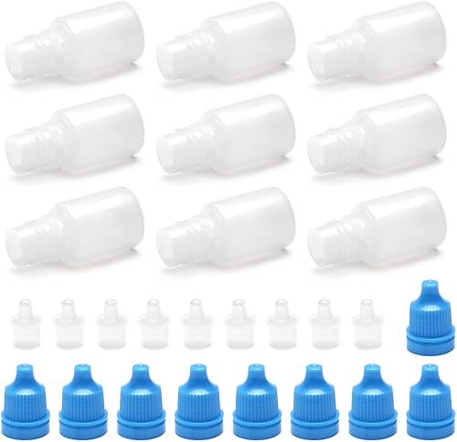 Miniatura 7 de Bettomshin 20 Uds Botella de plástico con cuentagotas de 0.2 fl oz Botellas de gota de boca pequeña Botella gotero Líquido Exprimible Vacío Botella