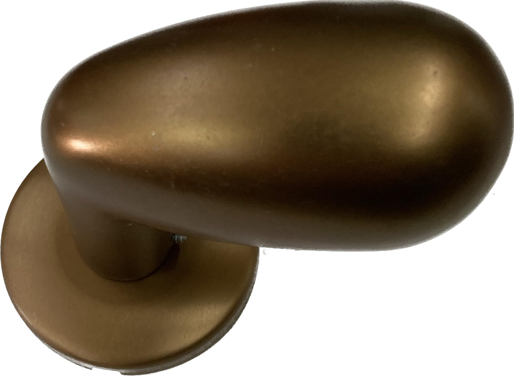 SECUREMME Mezza maniglia reversibile a forma di uovo con rosetta mm 55 - con foro per quadro 8 - il prodotto potete montarlo con o senza molla di ritorno (Alluminio bronzato F4)