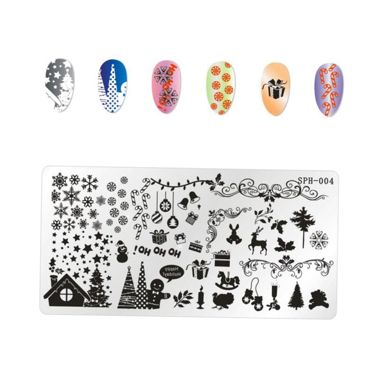 FRCOLOR 12 Pz Lamina Ungueale Natalizia Modello Di Stampaggio Di Immagini Per Unghie Modelli Di Stampaggio Piastre Per Unghie Per Nail Art Stampino Per Unghie Abito Giapponese Attrezzo
