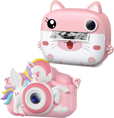 Cámara para niños, cámara digital para niñas de 3 a 12 años, cámara de impresión instantánea para niños, cámaras selfie para niños pequeños sin