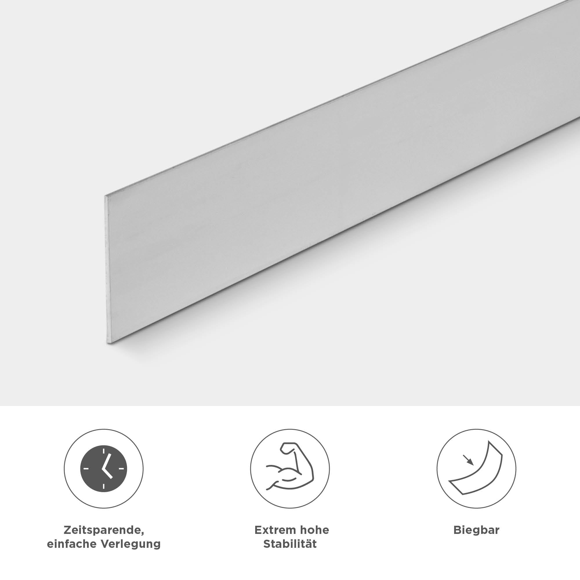 blizz-z terraflex Steel Weg- und Beeteinfassung Edelstahl | Länge | V2A, rostfrei | Höhe : 10 cm, Stärke 3 mm, 1 Stück | Rasenkantenband, Beeteinfassung, biegbar, formbar | Made in Germany